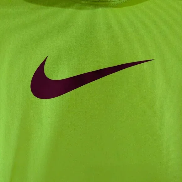 Nike Kids Pullover Hoodie Size Medium, Neon Green, Pink Swoosh, Therma-Fit - Picture 4 of 16